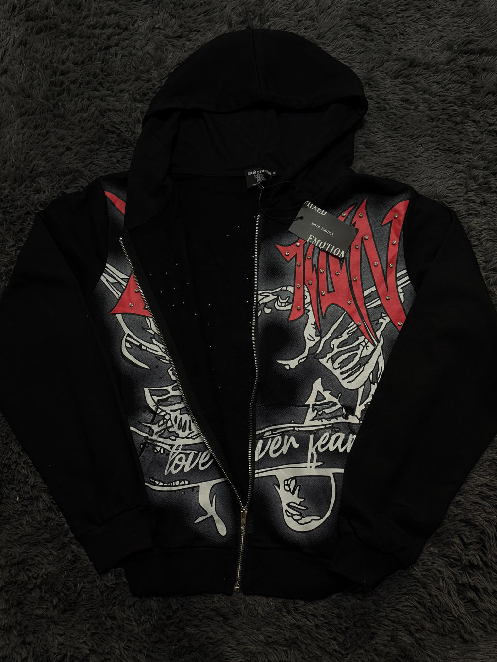 Mixed Emotion Love Over Fear Rhinestone