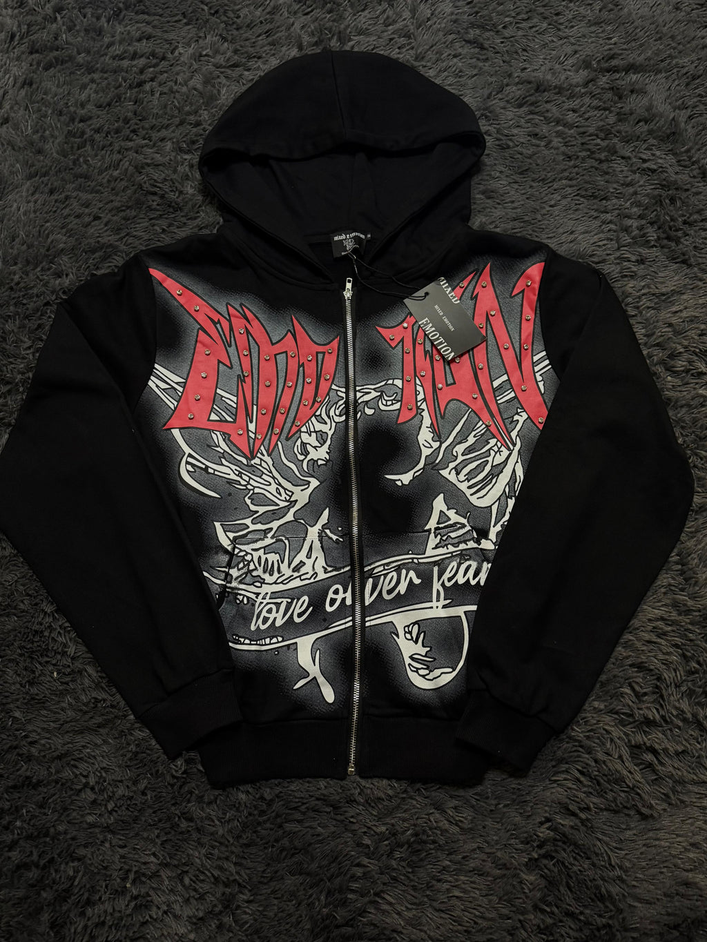 Mixed Emotion Love Over Fear Rhinestone