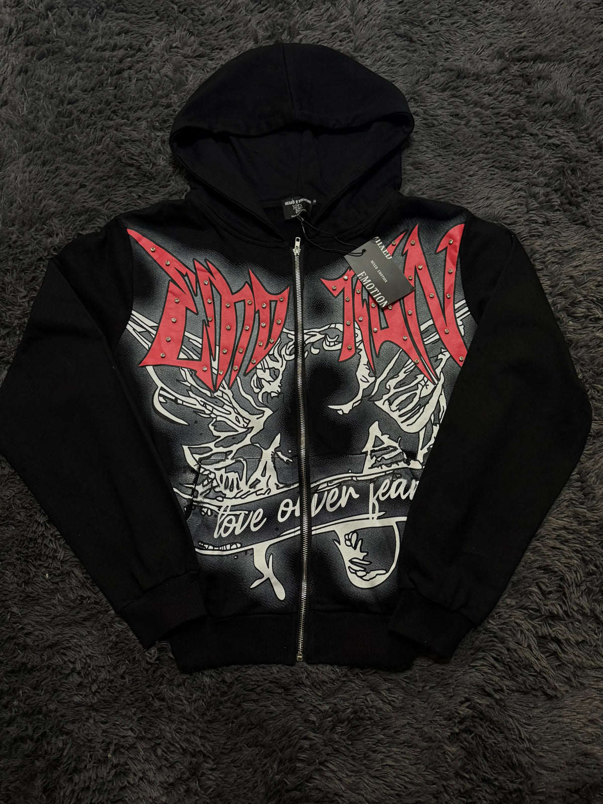 Mixed Emotion Love Over Fear Rhinestone