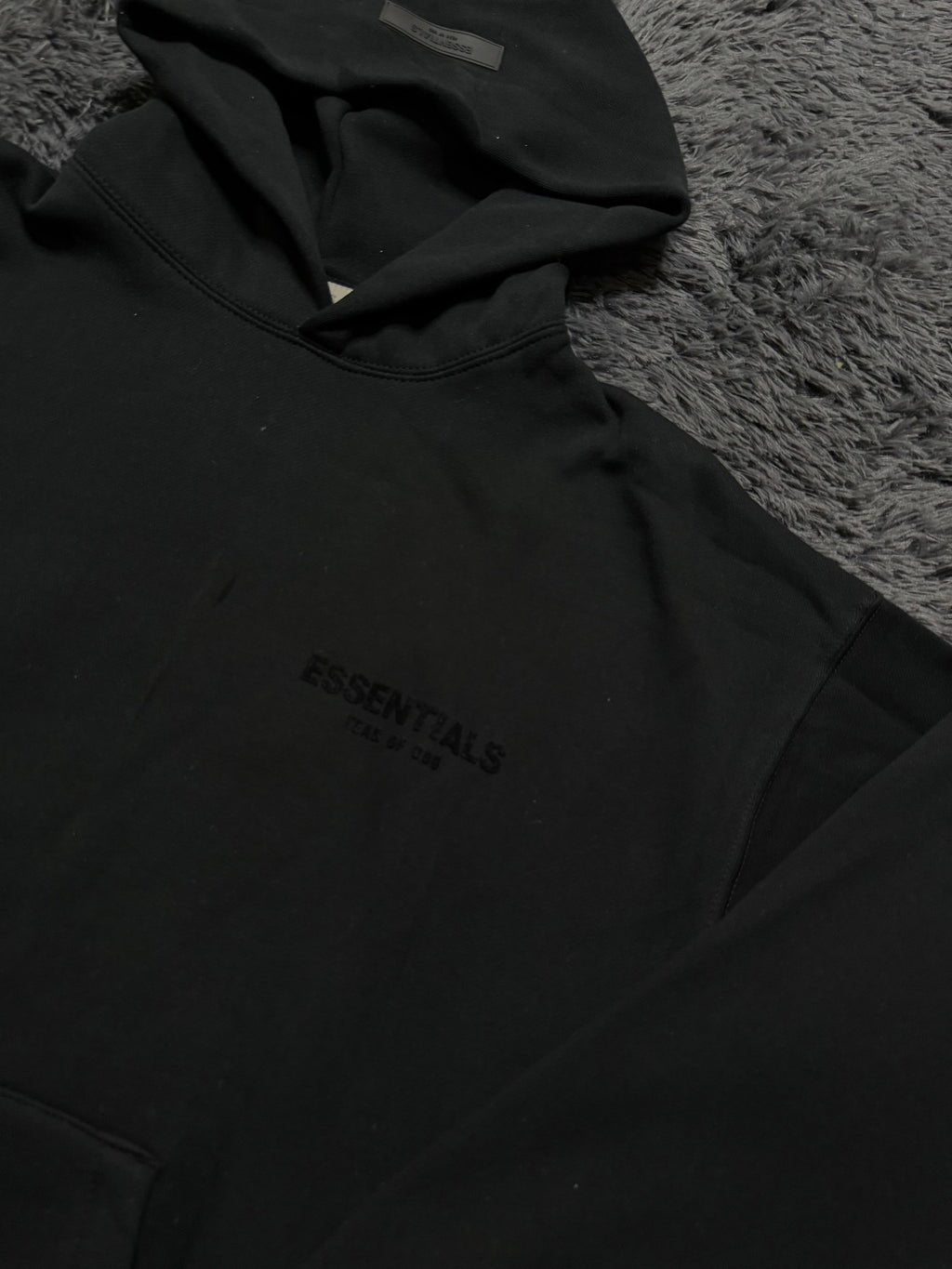 Fear of god Essentials Hoddie Black Oatmeal